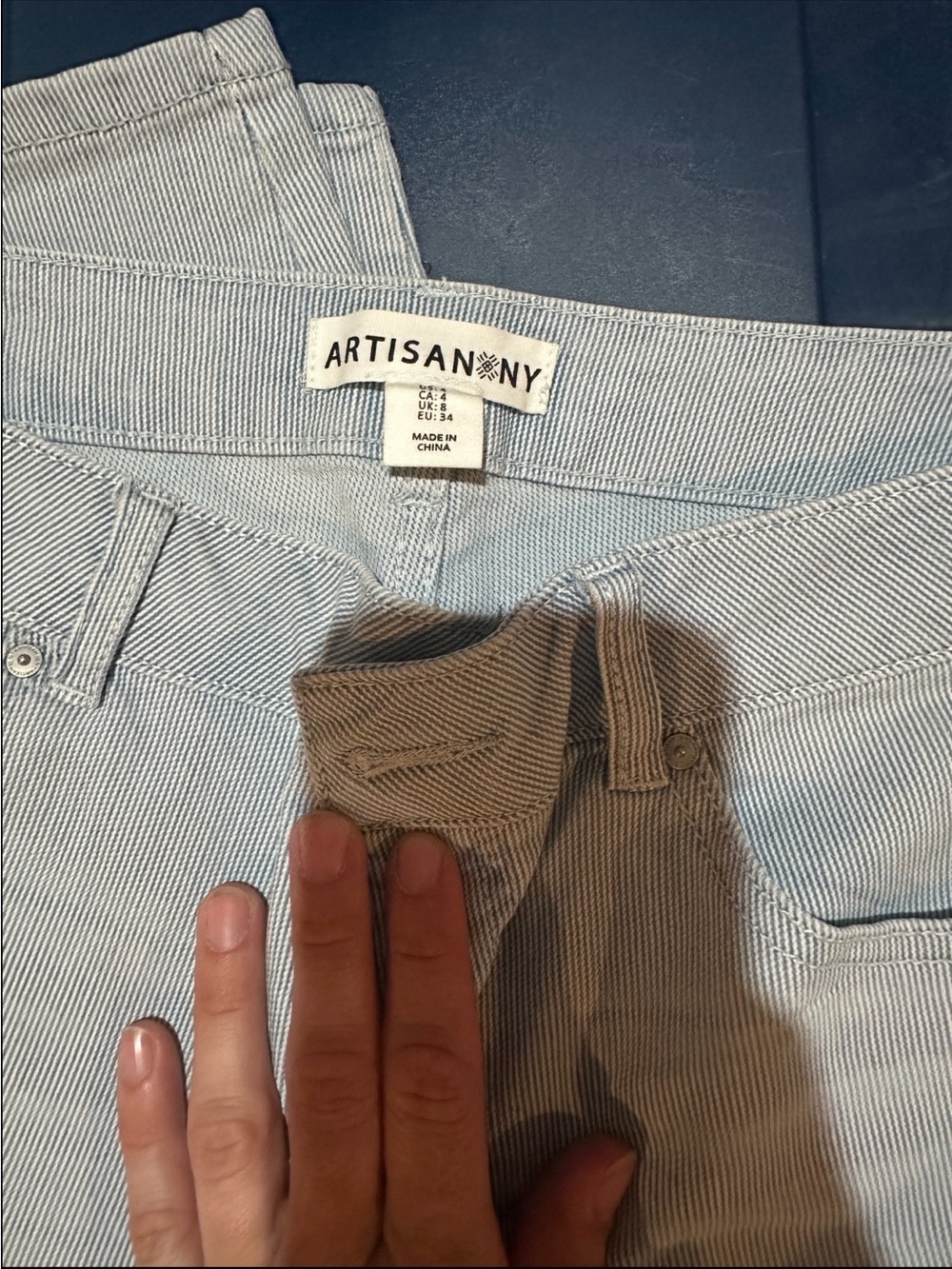 Artisan Ny Light Blue Pinstripe Trousers